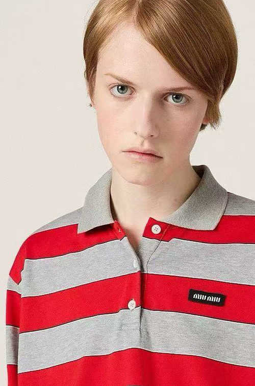 Miu Miu Collegiate Stripe Long Sleeve Polo – Heritage Academy Edition