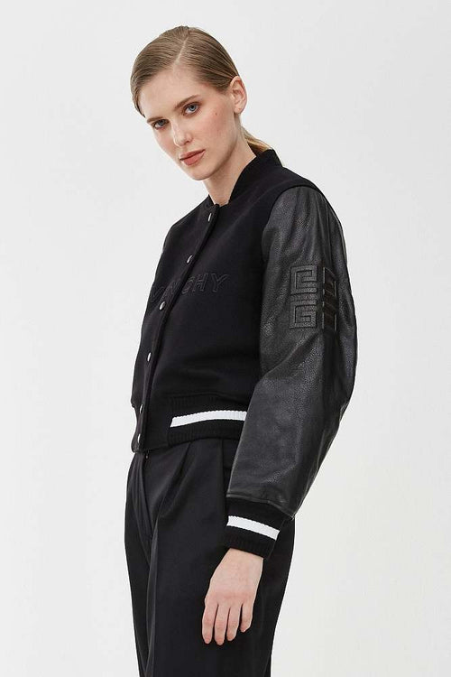 Givenchy Noir Monogram Varsity Leather Jacket