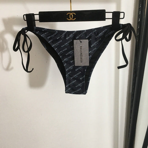 Balenciaga Allover Logo Triangle Bikini Set – Black (S-XL)