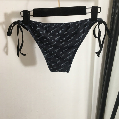Balenciaga Allover Logo Triangle Bikini Set – Black (S-XL)