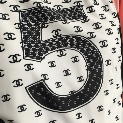 Chanel No.5 Long-Sleeve Monogram Swimsuit Bodysuit