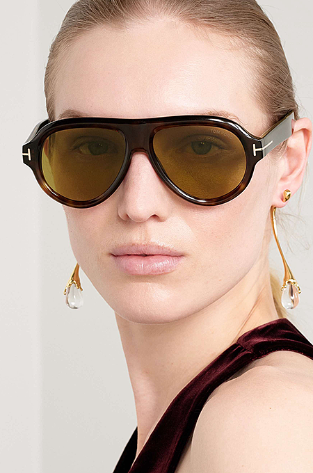 Tom Ford Fletcher Pilot Sunglasses with Iconic “T” Detail (Multiple Colors)