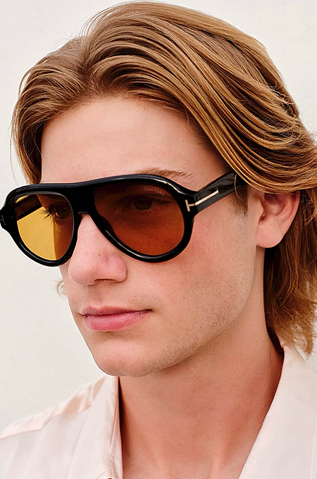 Tom Ford Fletcher Pilot Sunglasses with Iconic “T” Detail (Multiple Colors)