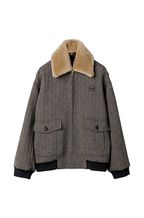 Miu Miu Alpine Plaid Shearling Zip Jacket