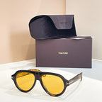 Tom Ford Fletcher Pilot Sunglasses with Iconic “T” Detail (Multiple Colors)