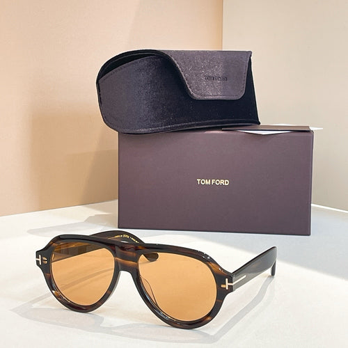 Tom Ford Fletcher Pilot Sunglasses with Iconic “T” Detail (Multiple Colors)