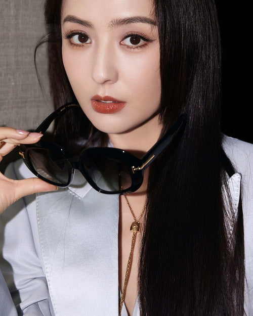 Tom Ford Georgia Oversized Square Sunglasses with Gold “T” Detail (Multiple Colors)