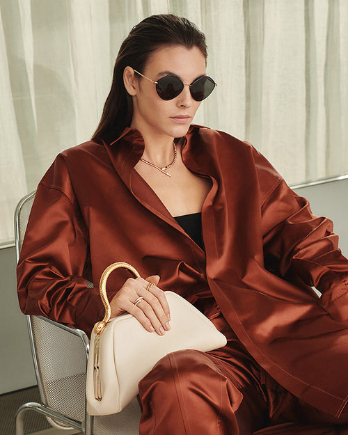 Bvlgari Serpenti Round Sunglasses with Twisted Gold Temple Detail (Multiple Colors)