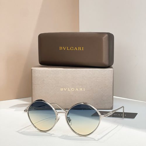 Bvlgari Serpenti Round Sunglasses with Twisted Gold Temple Detail (Multiple Colors)