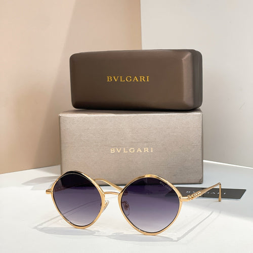 Bvlgari Serpenti Round Sunglasses with Twisted Gold Temple Detail (Multiple Colors)
