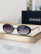 CHANEL Oval Signature Sunglasses – Iconic Collection