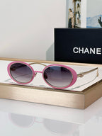 CHANEL Oval Signature Sunglasses – Iconic Collection