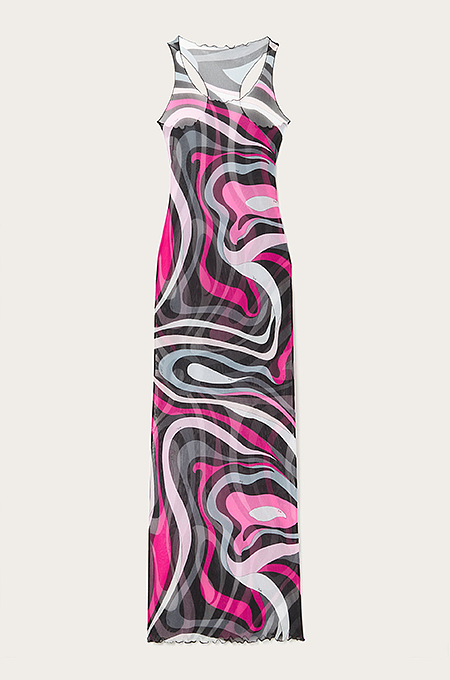 Emilio Pucci Psychedelic Sheer Mesh Maxi Dress