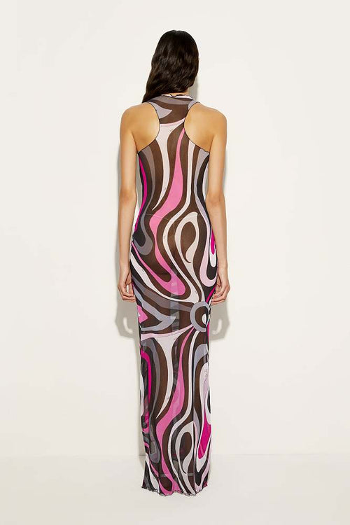Emilio Pucci Psychedelic Sheer Mesh Maxi Dress