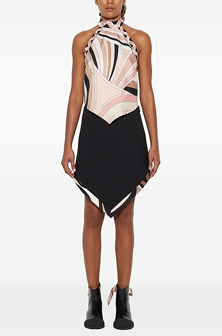 Emilio Pucci Blush Psychedelia Silk Halter Top