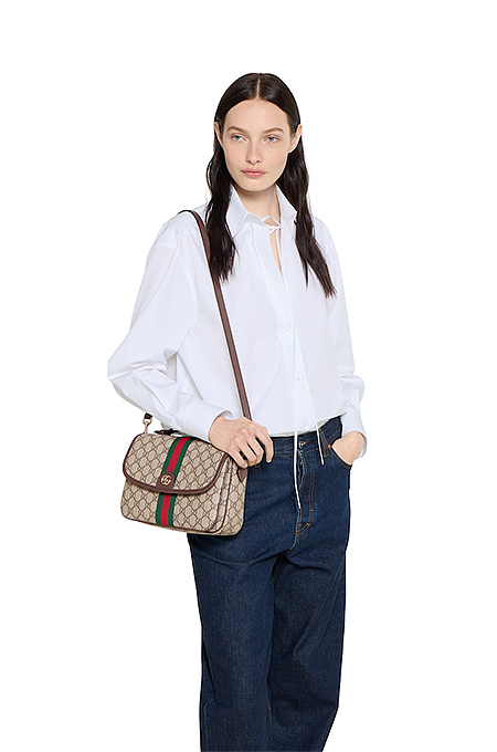 Gucci Ophidia GG Supreme Medium Flap Shoulder Bag