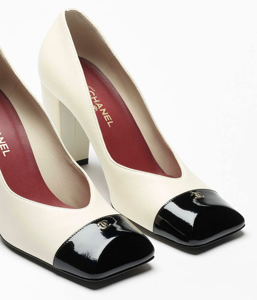 CHANEL – Éternelle Cap-Toe Block Heel Pumps