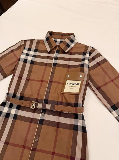 Burberry Élan Check Belted Shirt Dress