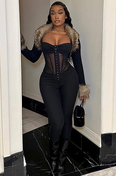 'Adola' Mesh Jumpsuit