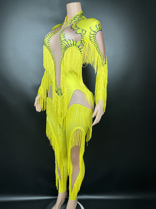 'Menga Vor' Mesh Jumpsuit