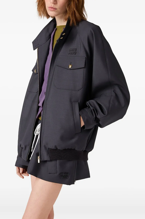Miu Miu Atelier Sportif Cropped Bomber Jacket