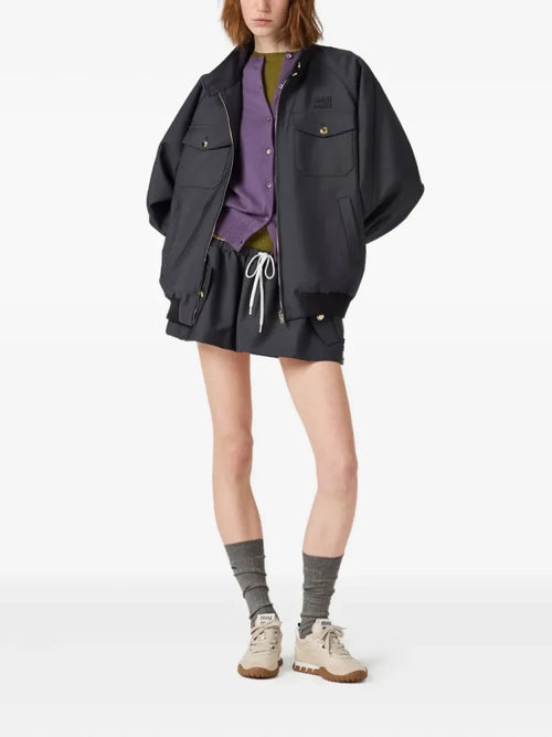 Miu Miu Atelier Sportif Cropped Bomber Jacket
