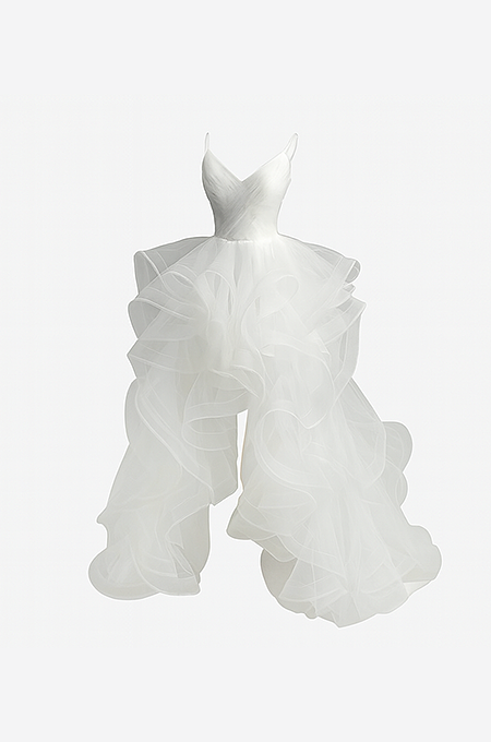 “Ivory Reverie” Organza Sculptural Gown – NYFW Winter Collection