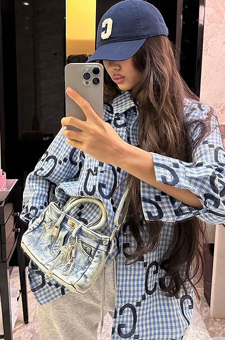 GG Monogram Plaid Shirt Top