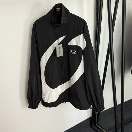Balenciaga “Velocity Curve” Graphic Windbreaker – Black & White