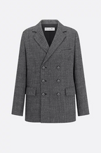Dior Double-Breasted Charcoal Wool Blazer
