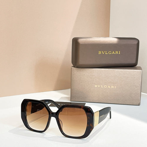 Bvlgari Icona Square Sunglasses – Gold Accent Luxury Statement Shades