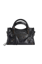 Balenciaga Le City Small Bag in Black Arena Leather