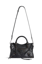 Balenciaga Le City Mini Bag in Black Arena Leather