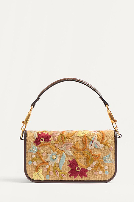 Valentino Garavani Locò Small Embroidered Shoulder Bag with Swarovski® Detail