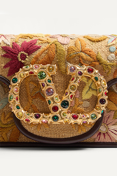 Valentino Garavani Locò Small Embroidered Shoulder Bag with Swarovski® Detail