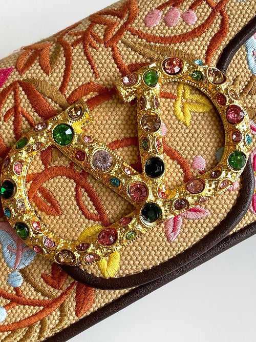Valentino Garavani Locò Small Embroidered Shoulder Bag with Swarovski® Detail