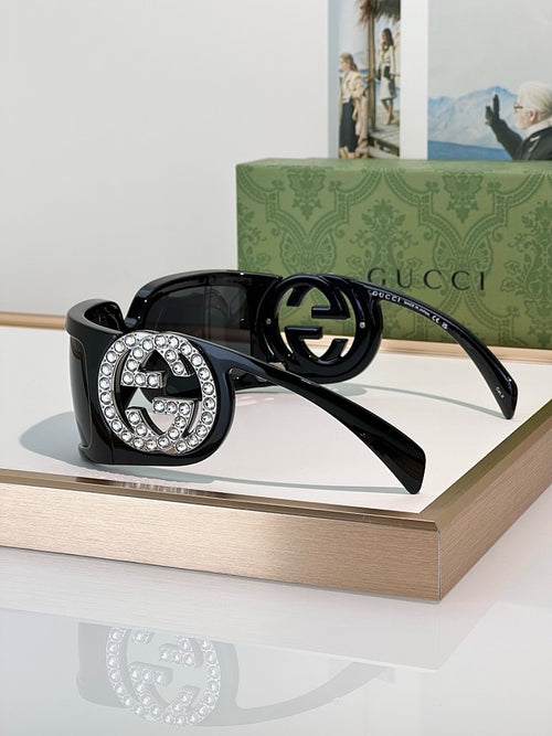 Gucci Big Frame Sunglasses with Crystalized Design