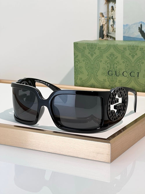 Gucci Big Frame Sunglasses with Crystalized Design