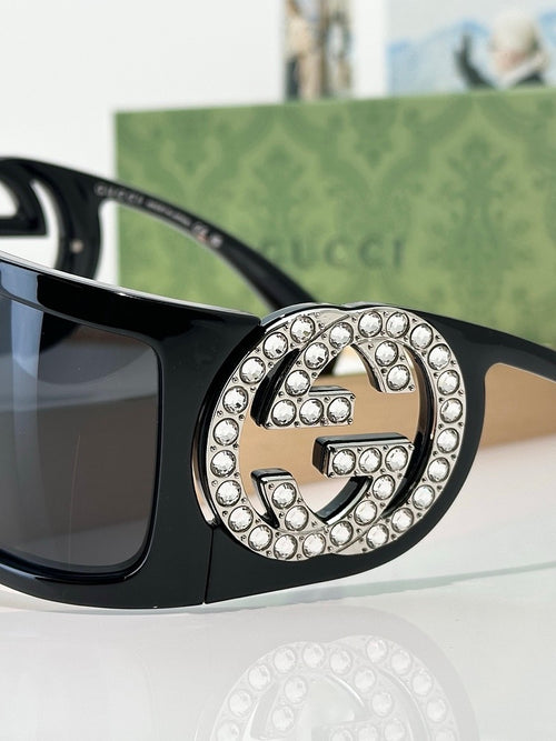 Gucci Big Frame Sunglasses with Crystalized Design