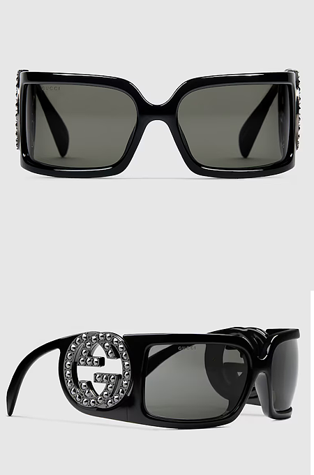 Gucci Big Frame Sunglasses with Crystalized Design