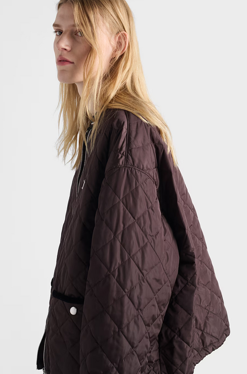 Prada Quilted Cocoa Re-Nylon Bomber Jacket
