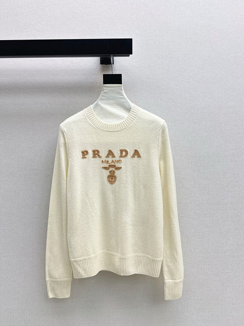 Prada Milano Heritage Wool Logo Knit Pullover