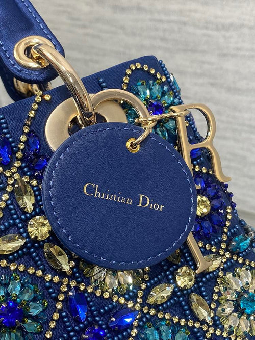 Christian Dior Metallic Rhinestone Handle Bag