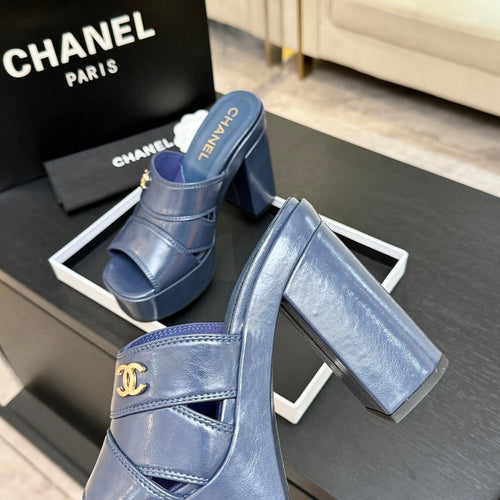 Chanel Élévation Platform Mule – Marine Cuir Edition