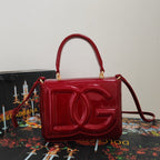 D&G Patent Leather Handbag with Gold Detailing