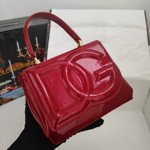 D&G Patent Leather Handbag with Gold Detailing
