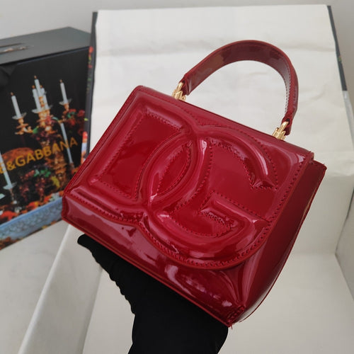D&G Patent Leather Handbag with Gold Detailing