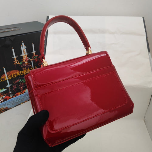 D&G Patent Leather Handbag with Gold Detailing