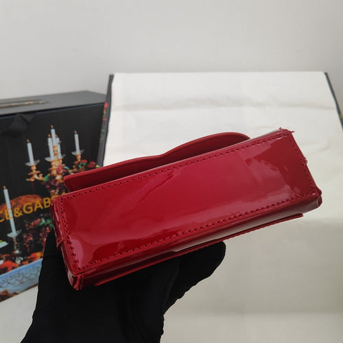 D&G Patent Leather Handbag with Gold Detailing