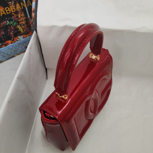 D&G Patent Leather Handbag with Gold Detailing